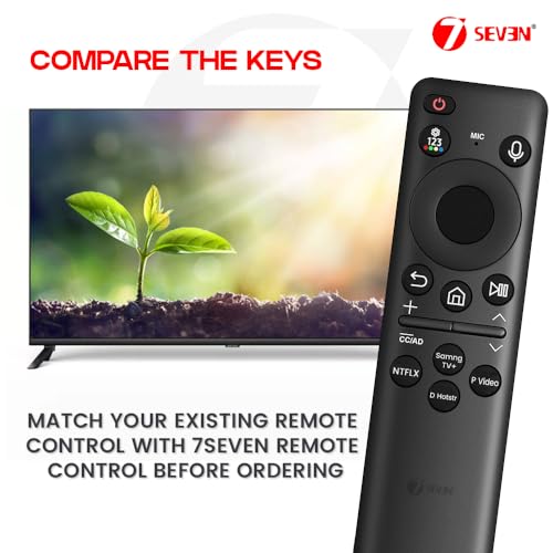 Image of 7SEVEN BN59-01432A Compatible with Samsung Tv Remote with Solar Cell Charge Inbuilt Battery Suitable for Samsung Neo QLED 8K HDR Smart Television, Bluetooth Voice Command - Pairing Must!