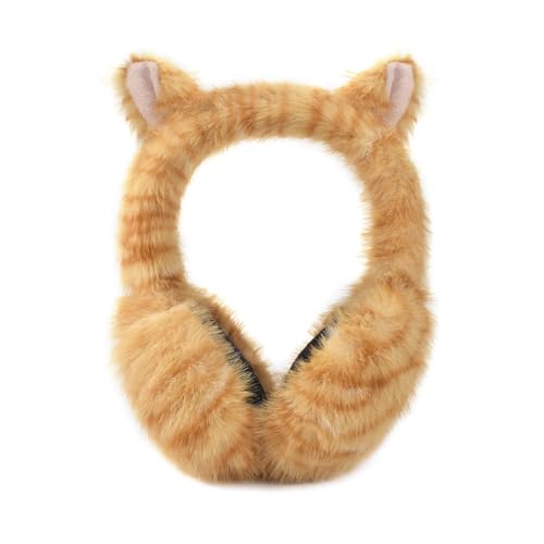 SEDUXI Cat Ear Muffs for Kids 8-18+ Years, Plush Winter Ear Warmers, Soft Foldable Kitty Earmuffs for Boys Girls Teens