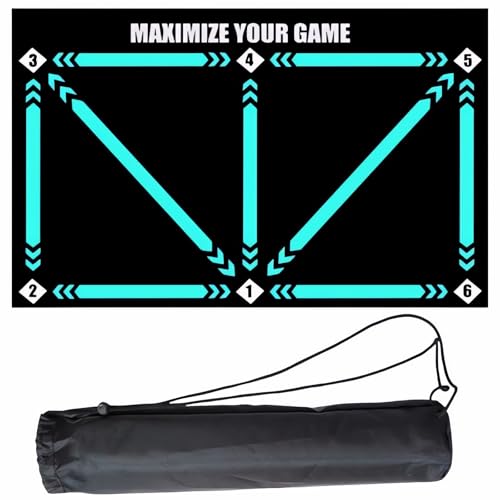 DZANNCサッカー練習用マット サッカーマット 防音 滑り止め 収納便利サッカーボール フットワーク訓練 初心者・強化訓練者用88x59cm 収納袋付き