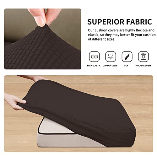 Image of Easy-Going Stretch 4 Pieces Couch Cushion Covers for Sectional Sofa L Shape