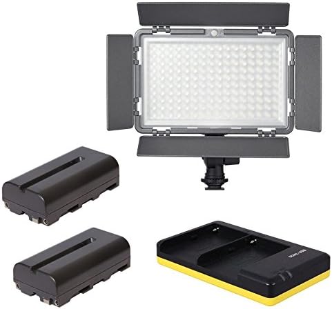 Verata160 Daylight LED On Camera Light + 2x NP-F550 Batteries + Charger