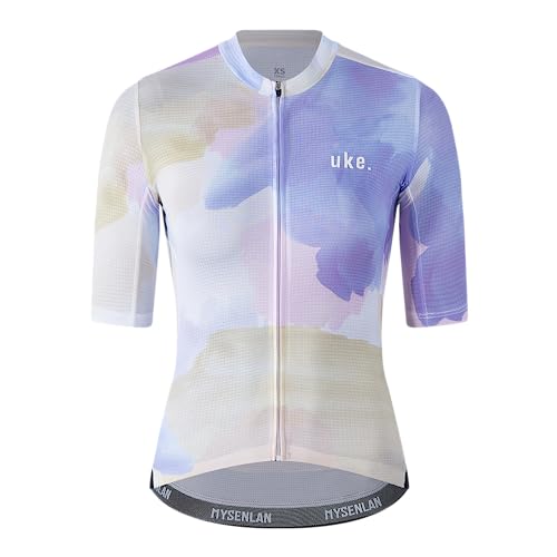 UKE Maillot de ciclismo para mujer, manga corta, primavera, verano, absorbe el sudor, secado rápido, carreras, bicicleta, deportes al aire libre, 10 amarillo, Large