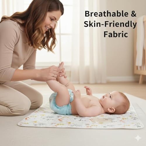 Image of Safe-O-Kid Diaper Care Combo | 1 Baby Changing Mat, 1 Hooded Bath Towel, 1 Breast Milk Storage Bag, 1 Cap Mitten Bootie Set & 1 Baby Cloth Diaper | Newborn Care Combo - Assorted