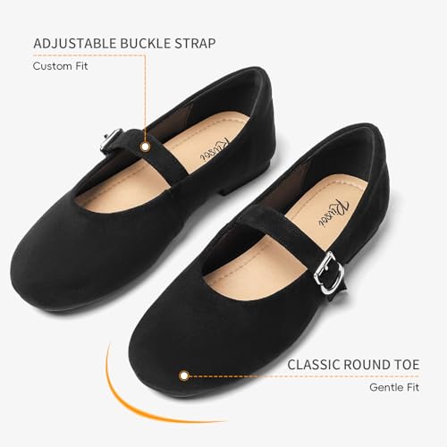 Comfortable Mary Jane Ballet Flats, Round Toe Wide Flats for Women with Adjustable Strap for Dressy Office Wear2