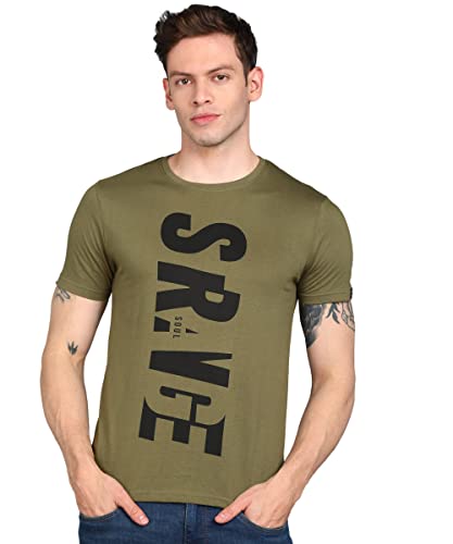 Image of Urbano Fashion Men's Graphic Printed Round Neck Half Sleeve Slim Fit Cotton T-Shirt