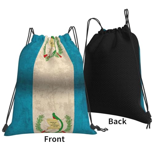 Men Women Guatemala Flag Proud Guatemalan Vintage Gym Drawstring Backpack String Sackpack Bag2