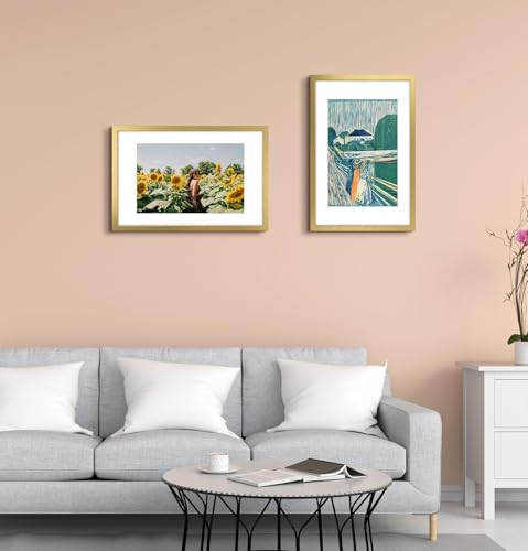 Image of Frametory, 16X24 Picture Frame Display 12X18 with Mat or Without Mat, Horizontal or Vertical Wall Poster Frame with High Definition Glass, Wide Molding, Perfect for Home Decorate (Gold, 3 Pack)