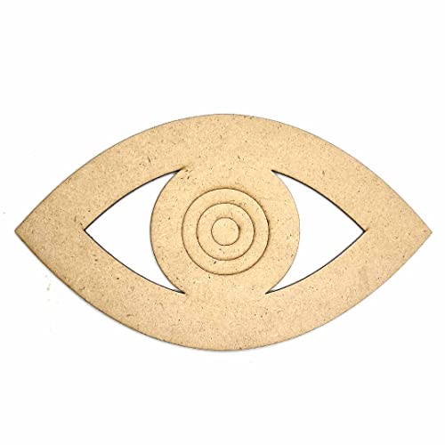 Image of ADIKALA Wooden Evil Eye Cutting Design, Diy | Art Decor | Showpieces For Home Decor | Office | Wall Hanging Nazar Battu Decoration Items 8.INCH