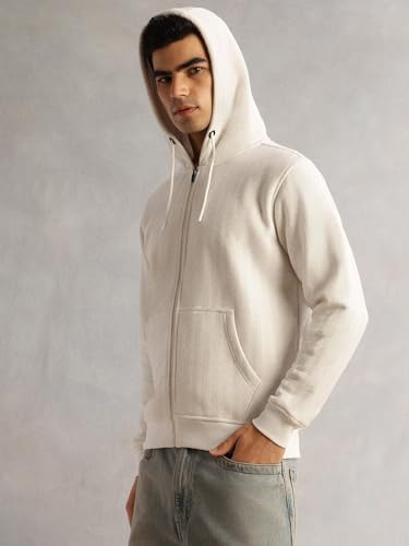 Image of Thomas Scott Men's | Regular Fit | Long Sleeves | Zip Closure | Front-Open | Dry Clean | 2 Pockets | Knitted | Hooded | Sweatshirt