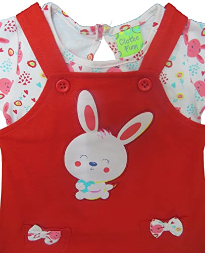 Image of Clothe Funn New Born Knee Length Baby Girl Dress (Peach /Red, 0-3 Months)