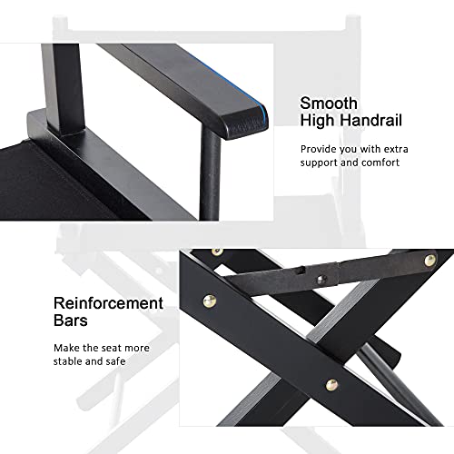 HOMCOM Beech Wooden Frame Directors Chair Foldable Oxford Fabric Seat Easy To Carry&Travel - Image 7