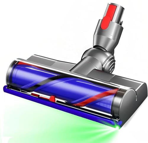 Motorhead Reiniger Ersatz für Dyson V7 V8 V10 V11 V15 Direktantrieb Kopf für Hartholzboden Teppiche Aufsatz für Dyson Cordless Stick Staubsauger, 270° Drehmoment Bürstenkopf mit LED-Scheinwerfern