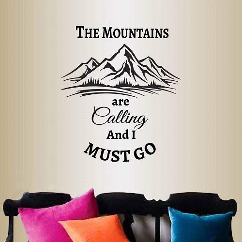 LYOMAN® Wall Vinyl Decal Home Decor Art Sticker The Mountains are Calling and I Must Go Quore Phrase Mountain Extreme Travel Bedroom Living Room Removable Stylish Mural Unique Design (B07T6YR3FY) Amazon Price History, Amazon Price Tracker
