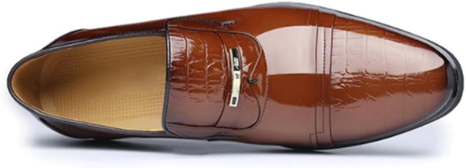 Men's Leather Slip-On Dress Shoes Gradient Color Pointed Toe Formal Business Casual Wedding Anti-Slip Loafers2