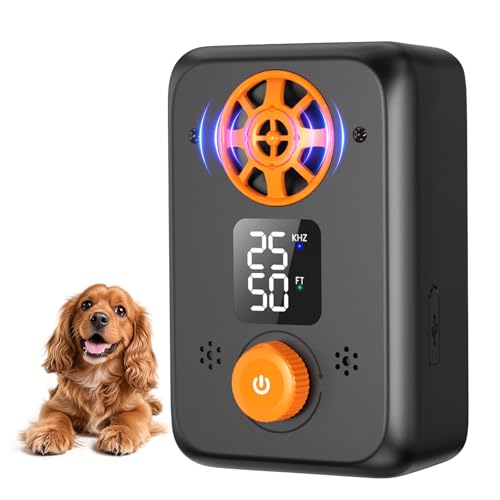 veorkide Anti Aboiement Chien Ultrason Puissant - Appareil Anti-Aboiement Ultrasonique Chien avec 5 Fréquences Ajustables 3 Portées Arrêt Automatique du...