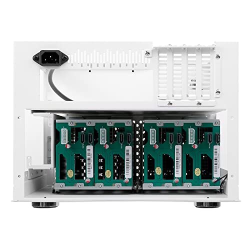 Gabinete NAS de 8 bahías, almacenamiento en red (NAS), soporta 8 discos duros de 3.5" y 2 SSD de 2.5", compatible con placas MATX/uATX/ITX, nube privada personal (sin discos), color blanco miniatura 4