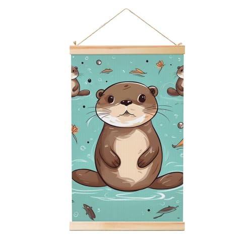Décoration murale loutre dessin animé impression toile