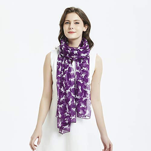 Horse Scarfs For Women Lightweight Horse Print Shawl Head Wraps (White Horse) #TOP4