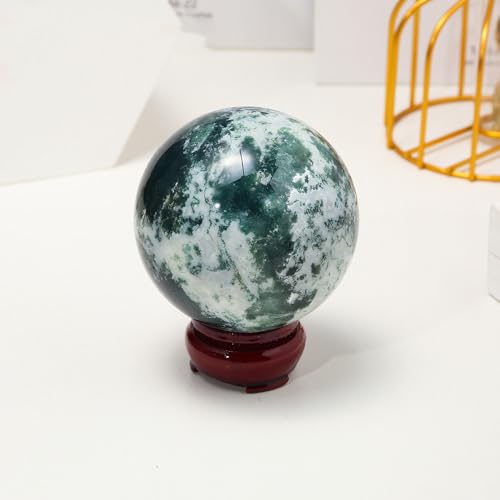 Agate herbe d'eau verte boule de quartz pour harmoniser votre espace