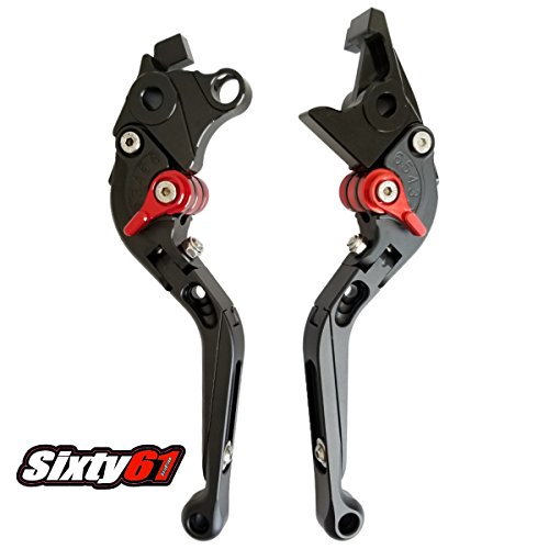 Sixty61 Black Sliding Folding Levers For Hayabusa 2008-2020 Brake Clutch Suzuki #TOP22