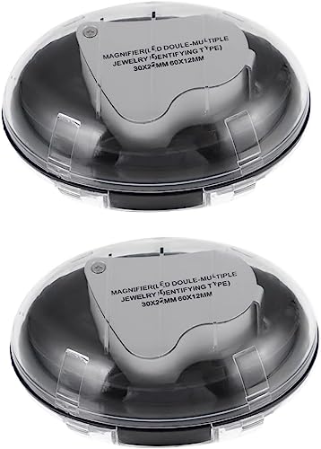 Prácticas lupas multiusos con alta definición, 2 piezas para niños, joyería, joyería, lupa con espejo de aumento de luz, joyeros de mano