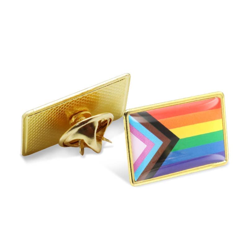 Image of 12 /24 /48 /100 /200 Pcs Inclusive Progress Pride Pin Rainbow Gay Flag LGBT Enamel Progressive Lapel Pins Bulk Decoration for Clothes and Bags Gifts