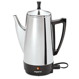 Presto 02811 Stainless Steel Electric Coffee Percolator - 12-Cups, Easy-Pour Spout, Stay-Cool Handle, Make 2-12 Cups