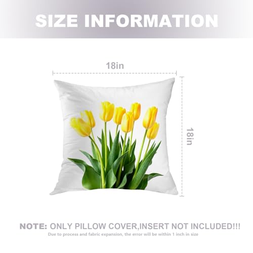 Housses de coussin carrées motif tulipe avec zip invisible - 6