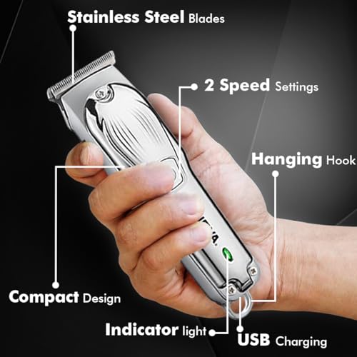 NOVA NHT 1101 Trimmer 120 min Runtime 4 Length Settings (Silver),Men,Lithium Ion Battery view 2