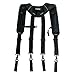 KUNN Tool Belt Suspenders Padded Carpenter Construction Electrician Work Suspender with Attachment Loops for Men,Black