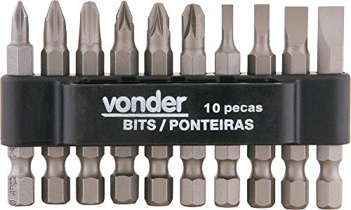 Vonder Jogo De Bits/Ponteiras Com 10 Peças Encaixe Sextavado 1/4' Vdo694