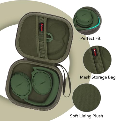 Image of XANAD Hard Case for Bose QuietComfort, QC Ultra, QC 45, QC 35, QC45 SE, QC SE or Skullcandy Crusher Evo, Hesh ANC, Hesh Evo, Crusher ANC 2, Crusher, Riff 2 Noise Headphones, Green