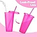 Hooqict 7 Pack Reusable Cups with Lids and Straws 24 oz Glitter Plastic Tumbler Water Iced Coffee Travel Mugs Hot Pink Party Favor Cups for Smoothie Juice Beach Birthday Bachelor Girls Princess Party