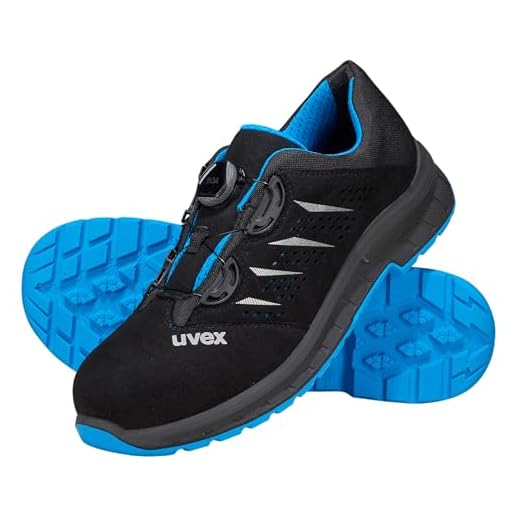 Uvex 2 Trend Halbschuh mit BOA Fit System, Sicherheitsschuhe S1 P SRC, Arbeitsschuhe für Herren, Schwarz/Blau, Größe 45 3 Uvex 2 Trend Halbschuh mit BOA Fit System, Sicherheitsschuhe S1 P SRC, Arbeitsschuhe für Herren, Schwarz/Blau, Größe 45