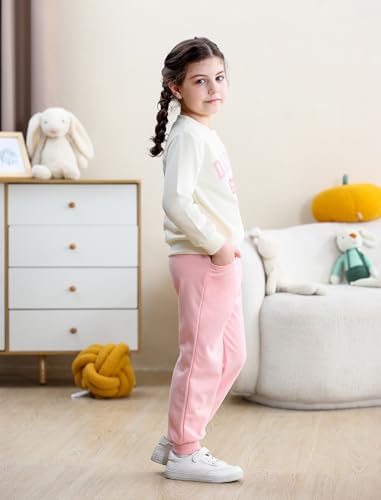 Image of Toddler Baby Boy Girl Clothes with Pockets 2PC Long Sleeve Pullover Sweatshirt and Pants Infant Fall Winter Outfit