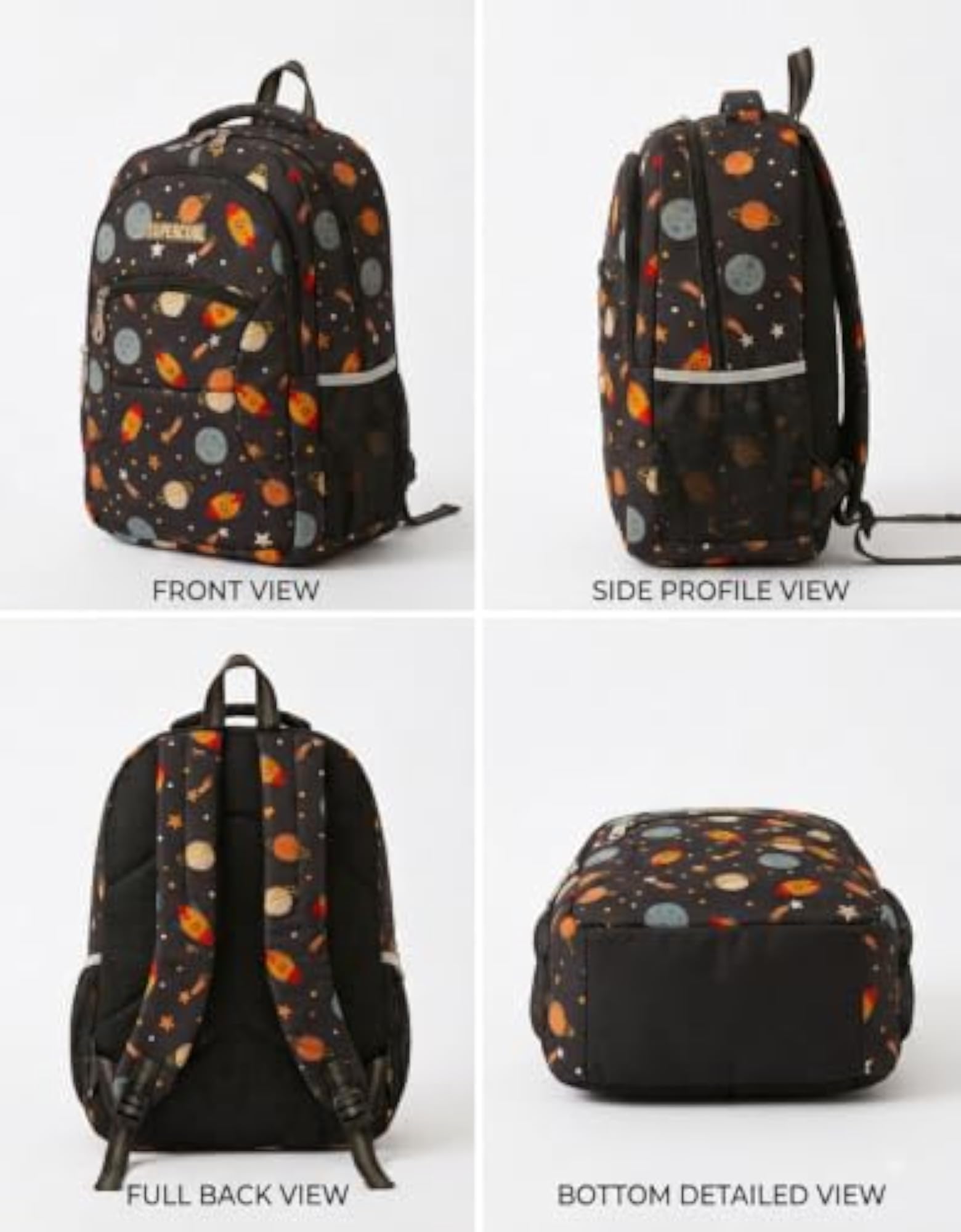 Unisex School Bag for Kids, Space Rocket Design