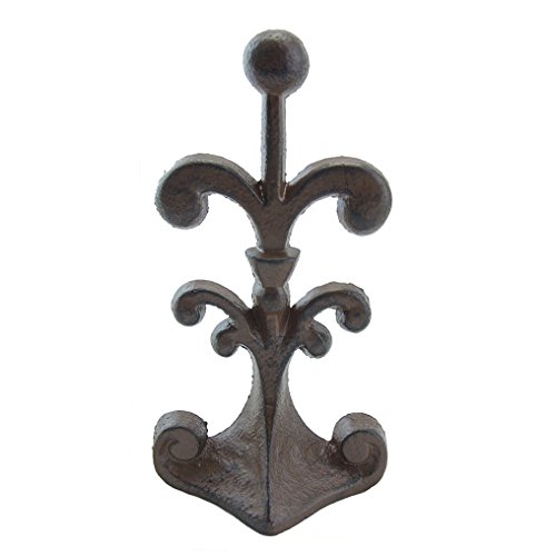 Comfify Fleur De Lis Arrêt De Porte en Fonte | Butée de Porte décorative Wedge | avec Fond en Feutre matelassé Anti-Rayures | Design Vintage - Marron