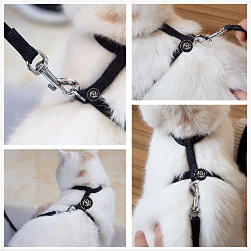 Image of The Pets Company Cat Harness Leash Set for Cats & Kittens, 45 Inches Black