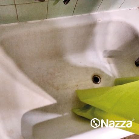 Nazza Esmalte para Bañera de Dos Componentes - Pintura para Bañeras y Sanitarios de color Blanco en 1L - Kit de Reparación de Bañera 800ml+200ml (A+B) - Acabado Brillante