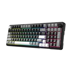 Redragon K742 Wireless Mechanical Gaming Keyboard with Knob, Bluetooth 5.0/2.4GHz/USB C Wired Creamy Keyboard with Number Pad for PC Computer, Hot Swappable RGB Backlits, Custom Linear Switch, Black