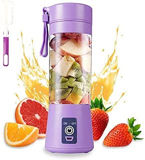 Digital House Portable USB Electric Blender Juicer Electric Juice Maker Machine for Fruits and Vegetables 380ml Juicer Cup Bottle 4 Blade (Multicolor)