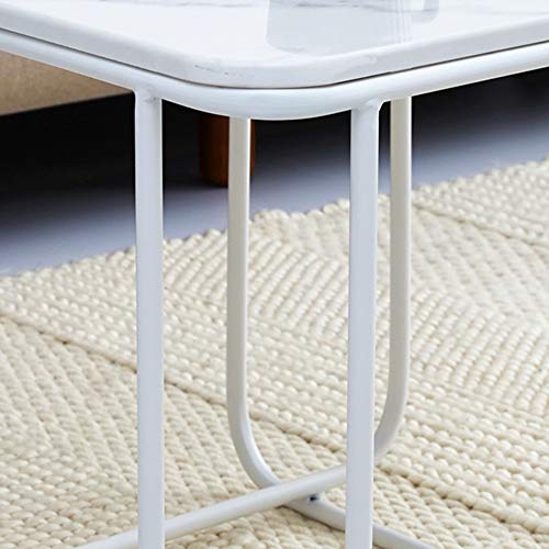 Table basse gain de place blanche en métal pour ranger le salon