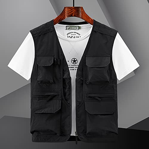 Dgoopd Outdoor Utility Vest for Men Quick Dry Travel Fishing Summer Work Cargo Jacket Vests with Multi Pockets2