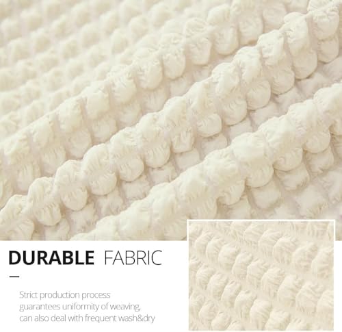 Image of Bails Sofa Cover 2 Seater Fully Covered | Sofa Cover 3 Seater Fully Covered | Sofa Cover 2 Seater | Universal Elastic Bubble Fabric with Frill Sofa Protector Cover (Beige, 2 Seater)