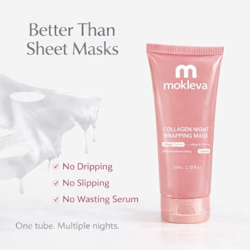 Image of Collagen Overnight Wrapping Peel Off Face Mask for Glass Skin - Korean Night Mask with Hyaluronic Acid & Niacinamide, Deep Hydration, Pore Care, Elasticity & Firming, Sleeping Pack Skincare