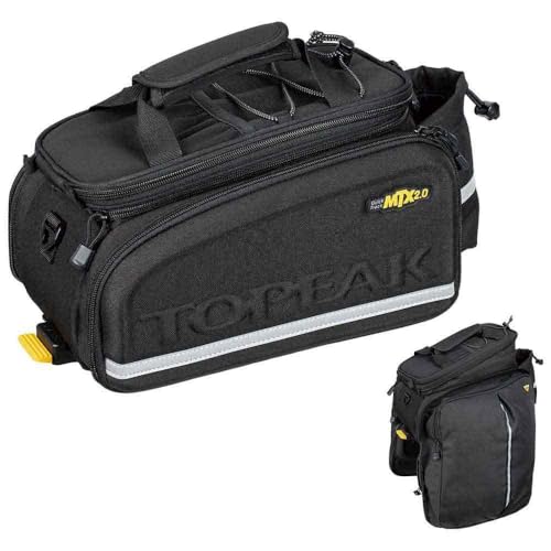 Topeak MTX 2.0 TrunkBag DXP - Bolsa para Maletero de Bicicleta Resistente al Agua con Lados expandibles, Compatible con Todos los estantes MTX QuickTrack 2.0, Color Negro