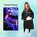 Wearable Blanket Hoodie for Gamers by Game Snugg.Thumb Holes,Inflatable Lumbar Wedge,Hook/Loop Brand Tag,Large Front Pocket for Hands and Controller.Oversized Flannel Hooded Blankets.One Size Fits All