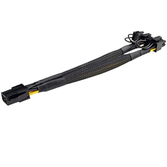 PCIe 8 Pin Female to Dual 8 Pin 6+2 Male GPU Power Splitter Cable   9-Inch 23cm Adapter for Non-Modular & Semi-Modular PSUs Graphics Cards, 16 AWG High Current Sleeved Cable