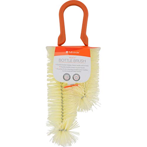 Full Circle Reach Double-Sided Bottle Cleaning Brush, Green