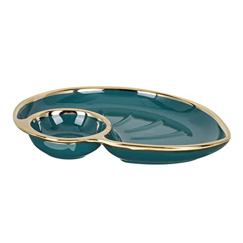 OUNONA 1Pc Ceramic Snack Dish Elegant Dumpling Serving Plate Versatile Food Plate for Appetizers and Desserts Unique Design with Noble Atmosphere